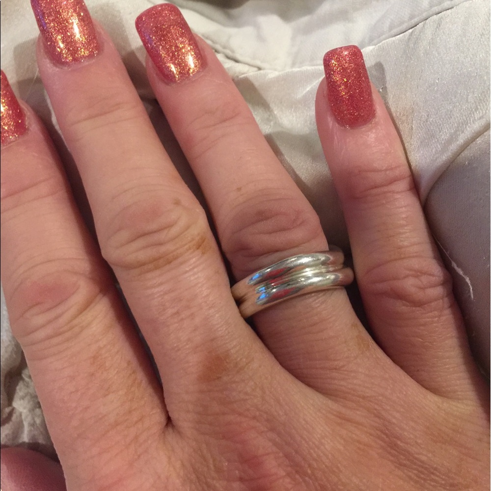 Tiffany & Co. Silver Double Band Ring - Picture 2 of 4